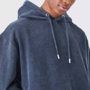 2025 Vintage High Street Hoodies para hombres 100% algodón lavado con ácido patrón de impresión con cremallera completa en varios colores tallas hasta 6XL para invierno - Product Image 3