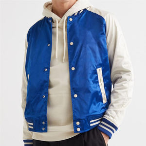 แจ็กเก็ตเบสบอลวิทยาลัยผ้าคอตตอนสำหรับผู้ชายแจ็คเก็ตบอมเบอร์ไซส์พิเศษงานปักตามสั่ง - Product Image 1