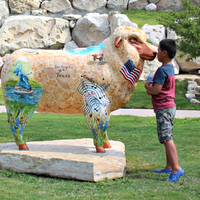 Décoration de jardin d'extérieur, grande sculpture de mouton en fibre de verre grandeur nature à vendre