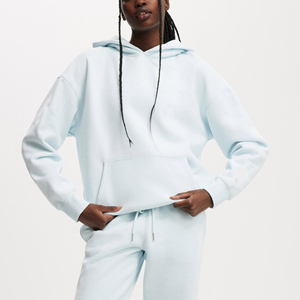 Venta al por mayor por encargo de talla grande pulóver sudaderas con capucha de gran tamaño Drop Shoulder Streetwear Heavyweight Warm sudaderas con capucha de las mujeres - Product Image 6