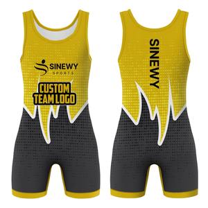 Justaucorps de lutte professionnel pour adultes avec impression de logo personnalisée, tissu extensible, séchage rapide et respirant - Tailles personnalisables - Product Image 3