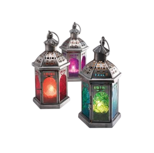 Colorful Glass Moroccan Iron Candle Lantern Antique Finished for Home & <b>Garden</b> <b>Lighting</b> Decorative <b>Hanging</b> Lanterns - Product Image 5