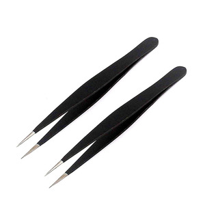 Pince à épiler pour extensions de sourcils, or rose, acier inoxydable, épilation des poils des sourcils, pince à épiler inclinée pour la beauté - Product Image 1