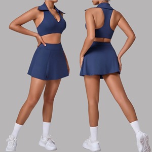 Conjunto de pantalones cortos de Yoga, traje de Fitness para gimnasio de 2 piezas, ropa de entrenamiento para mujer, pantalones cortos de cintura alta, Sujetador deportivo con correas cruzadas, chándal para correr - Product Image 1