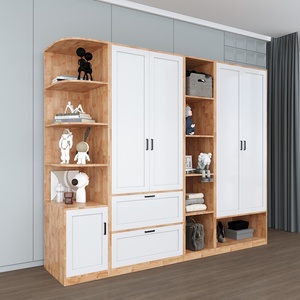 Armario Plegable de Madera Independiente con Estantes Decorativos Integrados-TQA68025 - Product Image 1
