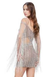 Robe de soirée antistatique de luxe avec strass avant perlé Design symétrique Vêtements de cocktail de fête respirants pour les soirées - Product Image 4