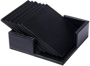 Juego de Posavasos Cuadrados de Metal Negro Mate, Bordes Contemporáneos Elegantes, Base Antideslizante para el Hogar, Venta al por Mayor - Product Image 4