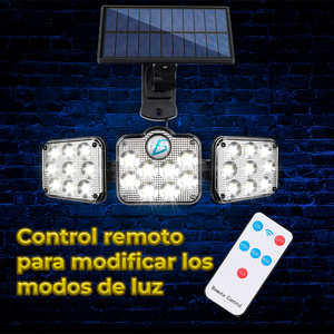 Lampe solaire LED blanc chaud étanche avec détecteur de mouvement, alimentée par panneau solaire, pour éclairage de jardin et murs extérieurs - Product Image 3