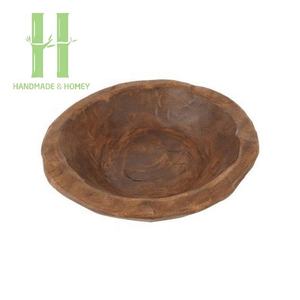 Bol à pâte de ferme sculpté à la main Bol à pâte à baguette fait à la main en bois d'acacia personnalisé du fabricant du Vietnam - Product Image 4