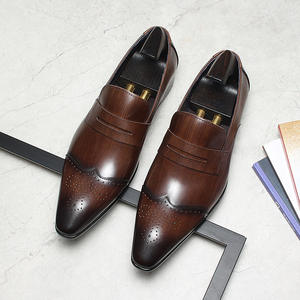 Chaussures Oxford en cuir de vachette pleine fleur avec talon amorti et design antidérapant, chaussures habillées pour hommes, chaussures en cuir - Product Image 3