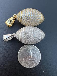 Pendentif Hip Hop en argent 925 style antique, serti de diamants Moissanite, bijoux de football pour rappeurs, à porter au quotidien - Product Image 2