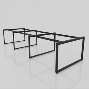 BFCBCN07 - Pieds de table en fer de style industriel, dimensions 25x50, pour tables de café, de salle à manger, de gymnase et d'hôpitaux - Product Image 2