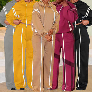 Conjunto Deportivo de Felpa para Mujer, Talla Grande, Estilo Hip Hop, Ropa Deportiva Cómoda para Invierno, Sudadera con Capucha, Diseño Sólido - Product Image 6