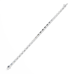 บาแกตต์ตะวันออก-ตะวันตกแบบโมเดิร์นสร้อยข้อมือเทนนิสเพชรสำหรับผู้หญิงสร้อยข้อมือ10.09ทอง14K 18K แบบมีสไตล์ขายส่ง - Product Image 4