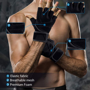 ถุงมือหนังยกน้ำหนักออกกำลังกายยกน้ำหนักออกกำลังกายสร้างกล้ามเนื้อ - Product Image 3