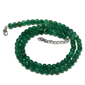 Collier pour femme en forme d'émeraude verte de laboratoire avec chaîne en argent sterling 925. - Product Image 1