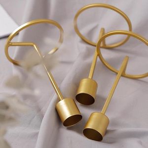 Creative Gold Plated Iron Metal Art Candle Holder Innovative Home Decoration for <b>Study</b> <b>Table</b> & Multi Purpose Use Candle Stand - Product Image 3