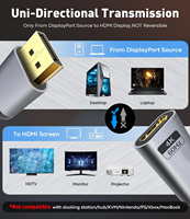 Adaptateur SYONG 4K vers HDMI, 4K60Hz DP 1.2 Ordinateur vers Écran HDMI 2.0, Adaptateur HDMI Mâle vers Femelle