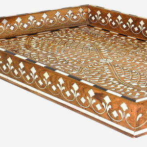 ถาดเสิร์ฟไม้ฝังลายกระดูกสุดหรู พร้อมลวดลายศิลป์ประณีตและลวดลายเรขาคณิตเหนือกาลเวลา ในราคาขายส่ง - Product Image 1