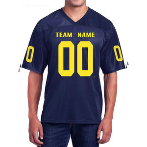 Maillot de football américain Tissu en maille Haute qualité Vêtements pour adultes Chemise en maille Col V Manches courtes Surdimensionné - Product Image 4