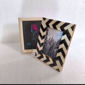 Modern Rustic Bone Inlay Photo <b>Frame</b> High Quality Black/<b>White</b> Carved Design <b>Picture</b> <b>Frame</b> for Home Decoration Customizable Size - Product Image 1