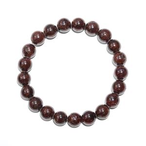 100% Natural Garnet Gemstone <b>Beaded</b> <b>Bracelet</b> 8 mm Smooth Vintage Style Christmas Jewelry for Engagement or Birthday - Product Image 1