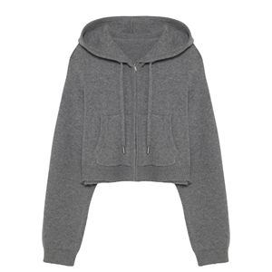 Suéter de Punto para Mujer, Estilo Informal, Ecológico, con Capucha y Cremallera, Lavado Ácido, Manga Larga, Suave, para Otoño e Invierno, Color Sólido - Product Image 4