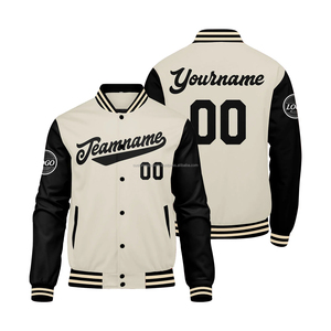 Chaqueta Deportiva Varsity de Lana Personalizada con Mangas de Cuero, Cuello Alto Cortavientos, Ropa Deportiva para Equipos - Product Image 1