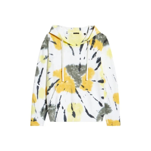 Sudadera con Capucha Tie-Dye, Estilo Urbano, Amarillo y Gris, Patrón Psicodélico, Sublimación Personalizada, Sudaderas para Hombre a Bajo Precio - Product Image 4