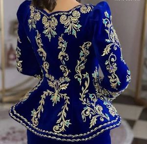 DAZZLING--BEAUTIFUL DESIGN EMBROIDERY on BLUE <b>JACKET</b>-KARAKOU DRESS WITH EMBELLISHED CRYSTAL GLASS BEADS,PEARLS,DABKA WORK@2024 - Product Image 2