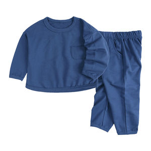 Nouvelle conception respirante, ensemble 2 pièces 100% coton, survêtement en molleton personnalisé, sweat à capuche zippé pour enfant, jogging - Product Image 4