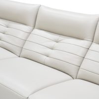 Canapé modulaire extensible de luxe en cuir pleine fleur, meubles d'appartement, pieds en acier inoxydable, cuir véritable