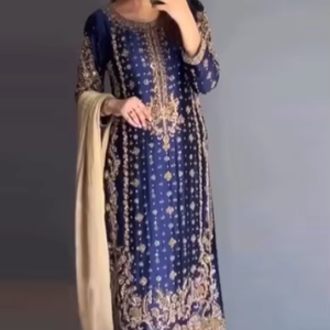 Vestido Lehenga Choli Anarkali de Manga Larga con Bordado de Chifón Acrílico Premium, Adorno Elegante para Mujer, Ropa Festiva para Fiestas - Product Image 1