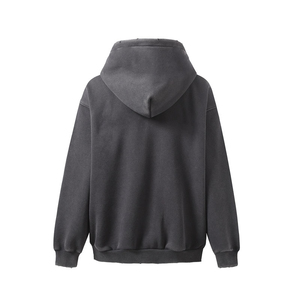 Grande demande Logo personnalisé Design Double poches latérales Acid Wash Baggy Fit Hommes Zipper Hoodies Pour Hommes Sweatshirts Streetwear - Product Image 4