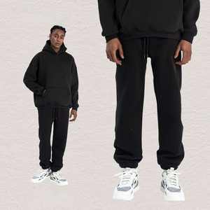 350 GSM Fleece-Lined Casual Quick Dry Hoodie Set Otoño Invierno American Unisex Sudadera de manga larga Cuffed Pants Factory - Product Image 2