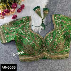 Sari de seda de Kanchipuram étnico indio, ropa de fiesta, boda india, último diseñador Banarasi, Sari de seda de algodón con blusa, ropa de mujer - Product Image 5