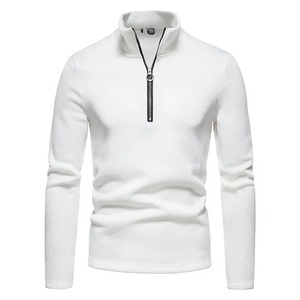 2025 New Style Men's Sweatshirt Zipper Design Solid Color Polo/<b>turtle</b> <b>Neck</b> Base Layer <b>Top</b> Jacket European American Style - Product Image 5