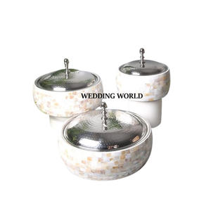 Juego de Tres Ollas Calientes de Primera Calidad, Hechas a Mano, Forma Redonda, Diseño Nuevo, Calentador de Comida de Metal - Product Image 6