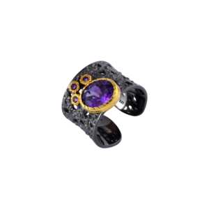 Handmade Women's 925 Sterling Silver Fine Jewelry Solid Oval Cut Natural Purple <b>Amethyst</b> Gemstone <b>Ring</b> Diamond Bezel Wholesale - Product Image 3