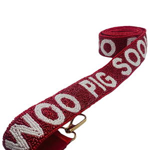 Custom Woo Pig Sooie Beaded Purse Strap - Team Color <b>Elastic</b> Stretch <b>Cord</b> Handbag Strap - Bulk Wholesale OEM for Fan Gameday - Product Image 1