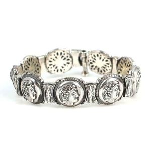 Bracelet en argent sterling 925 plaqué rhodium, motif géométrique religieux vintage, zircon tendance, idéal pour les cadeaux - Product Image 1