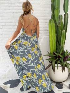 Maxi Tie-Dye Ombre Effect Dress Lace Boho <b>Wrap</b> 3D Backless Design Comfortable Loose-Fitting <b>Beach</b> Wear Women Resort Casual Free - Product Image 2