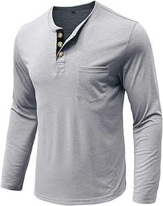 OEM T-shirt Henley à coupe confortable pour homme Design élégant Idéal pour les tenues décontractées Été Essentiel - Product Image 6