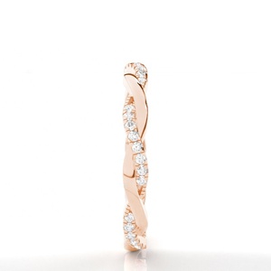 Bague de fiançailles et de mariage classique de luxe en or rose 14K 18K avec diamant Moissanite VVS certifié IGI, incrustation unisexe, bagues fines - Product Image 5