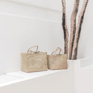 กระเป๋าทรงถังของผู้หญิงกระเป๋าสานจากฟางธรรมชาติกระเป๋าสานแบบยั่งยืน - Product Image 3