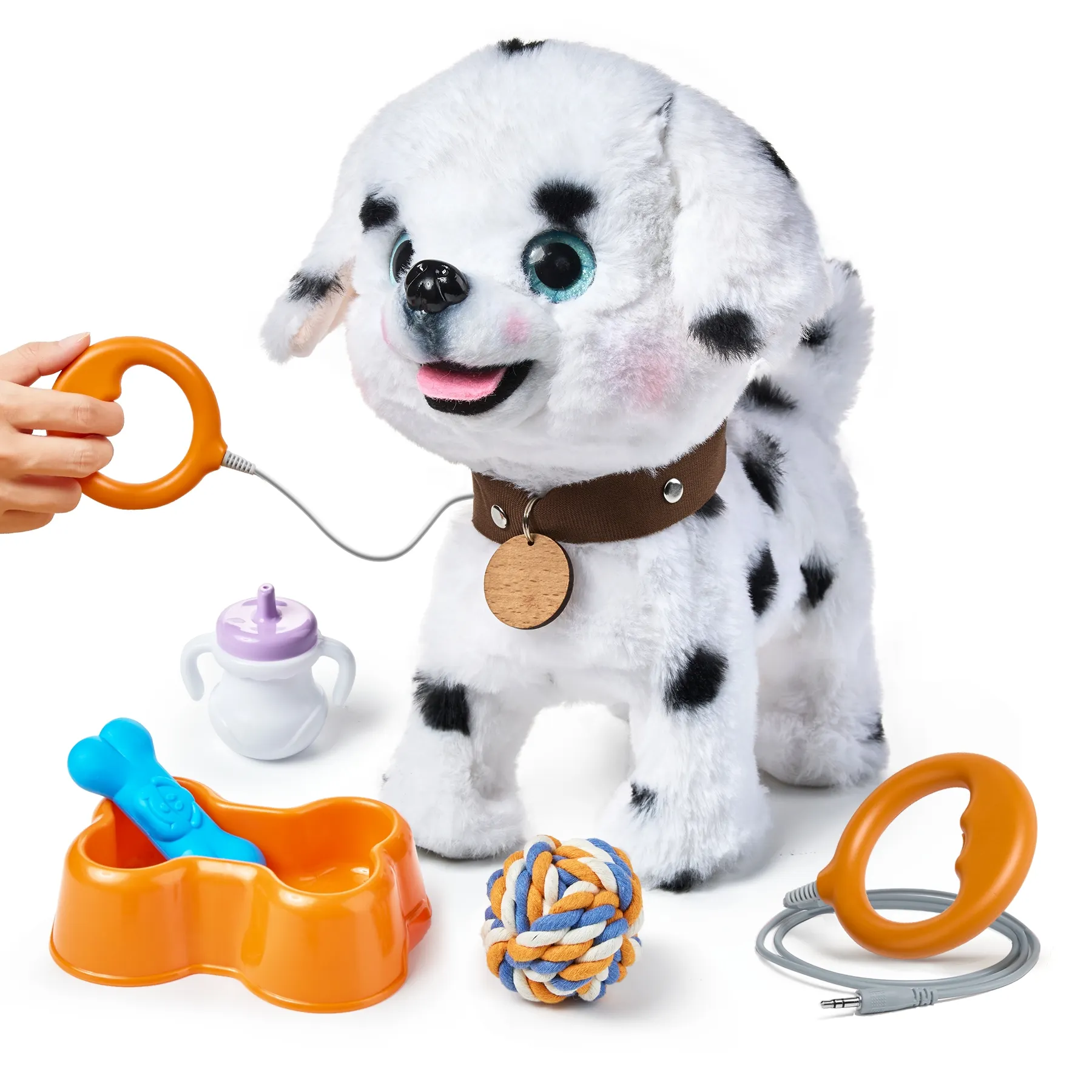 Tumama Kids Interactive Plush Electronic Dog Toy Funciona con pilas Barking Puppy Set Leash Controlled Baby Walking Puppy Toy
