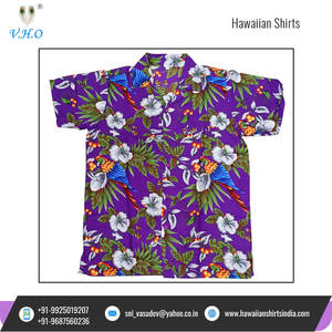 Chemises hawaïennes à manches courtes pour hommes, nouveau Design, personnalisé, imprimé cerise et perroquet, en coton imprimé par Sublimation, à vendre - Product Image 5