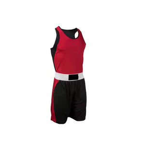Ensemble d'entraînement de boxe personnalisable avec logo frontal, short et débardeur légers à séchage rapide, athlétique, pour la salle de sport, le fitness et les arts martiaux - Product Image 2