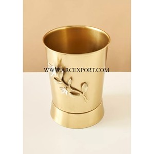 Hecho de latón y vidrio de gran tamaño para interiores, cubo de basura decorativo para el hogar, de alta exigencia cubo de basura, nuevo aspecto único, cubo de basura elegante, venta - Product Image 5