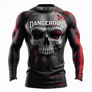 Rashguards Personalizados Transpirables para BJJ y MMA, 100% Poliéster, Antibacterianos, de Secado Rápido, Servicio OEM al por Mayor para Entrenamiento de Lucha y Grappling - Product Image 4